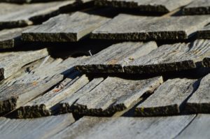wood shingles on a roof